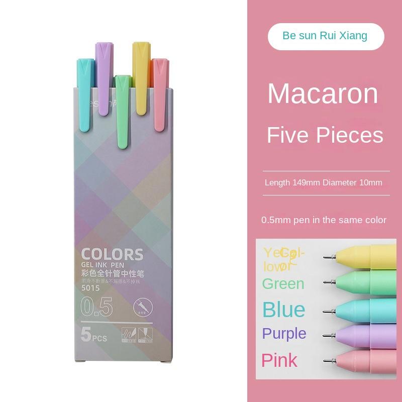 5 ks 0,5mm Barevné Gelové Pero Kolekce Morandi Macaron Barva pro Umělecké Potřeby Scrapbooking Zápisník Dekorace DIY