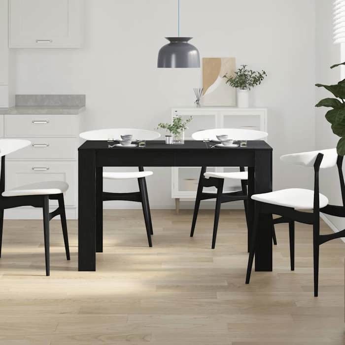 VidaXL Dining Table Black Oak 120x60x76 Cm Engineered Wood, Table, Dining Table, Dining Furniture, Kitchen Table, 861987
