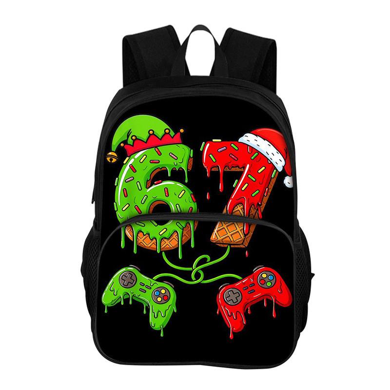 67 Printed School Backpack With Breathable Pu Material For Middle School Students
