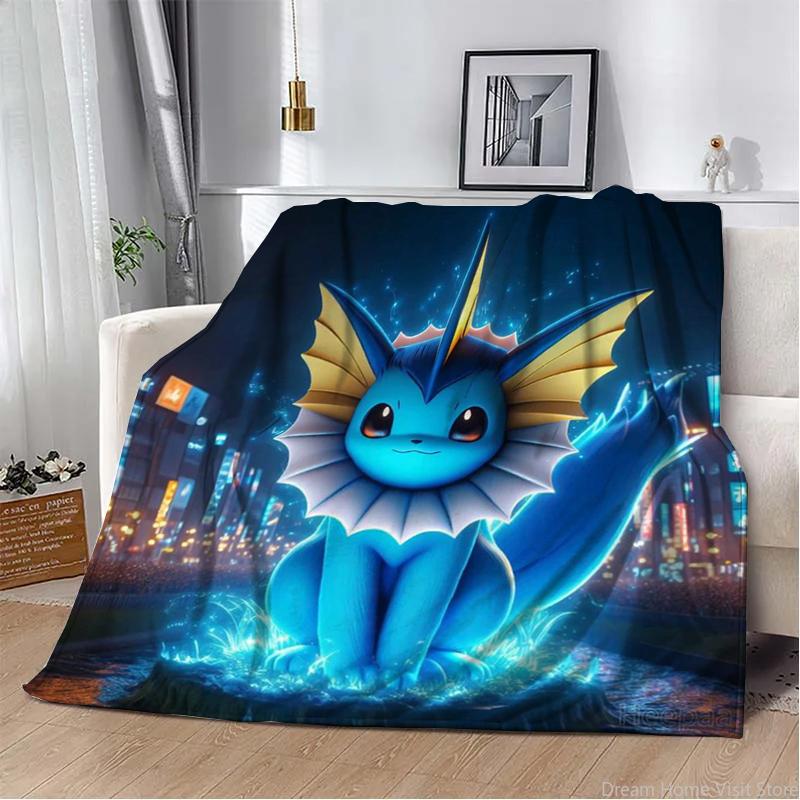 Japan Anime Pokemon Cartoon Eevee Soft Blankets,Warm Throw Blanket Comfortable Blanket for Picnic Beds Sofa Home Bedroom Kids