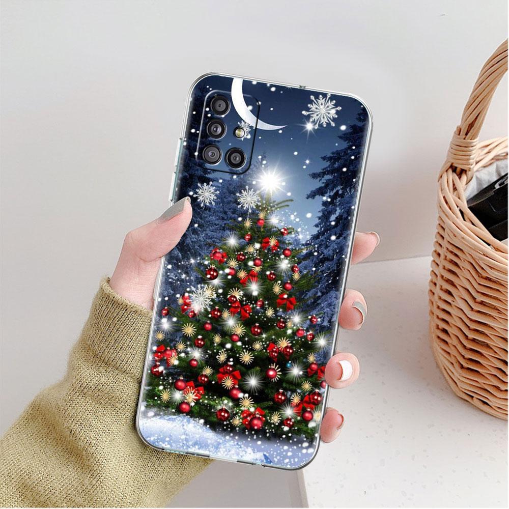 

Прозрачный чехол Merry Christmas Tree Deer для Samsung Galaxy A52 A12 A51 A32 A21s A71 A32 A22 50 A70 A31 A72 5G Phone Cover Samsung A53 5G