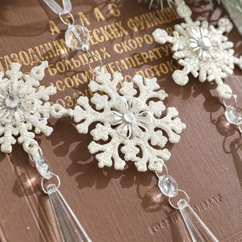 3PCS Party Supplies Christmas Crystal Snowflake Pendant Christmas Tree Decorations New Year