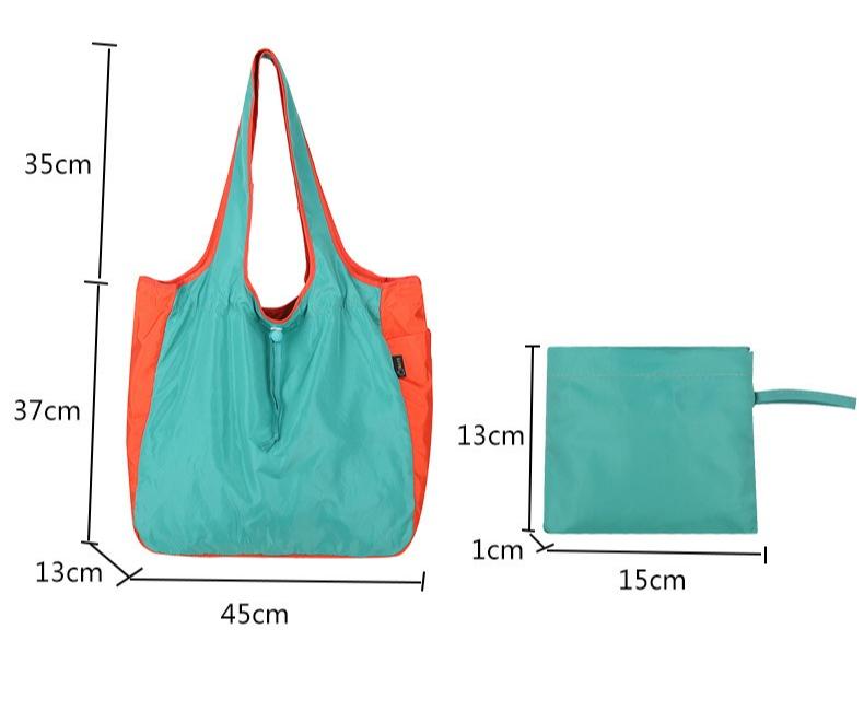 Foldable Shopping Bag Large Capacity Waterproof Tote Bag Eco-Friendly Reusable Grocery Bag Durable Nylon Storage Pouch