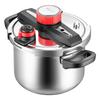 Oală sub presiune, Oală sub presiune de 6L din oțel inoxidabil, Conservator sub presiune cu grătar pentru abur, Capac din sticlă securizată, Trei setări de presiune pentru carne,