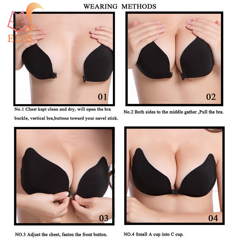 Women Invisible Backless Bra Front Closure Underwear Seamless Strapless Push Up Bra Lingerie