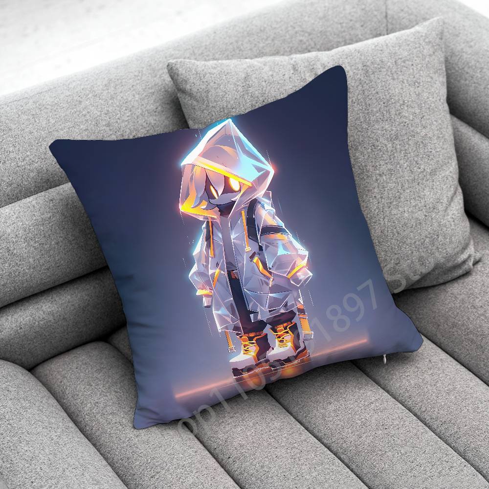 M-Murder Drones Doll N J Uzi Throw Pillow Case For 50x50cm 40x40cm 55x55cm 45x45cm 30x30cm Square Bedroom Pillowcase Cover