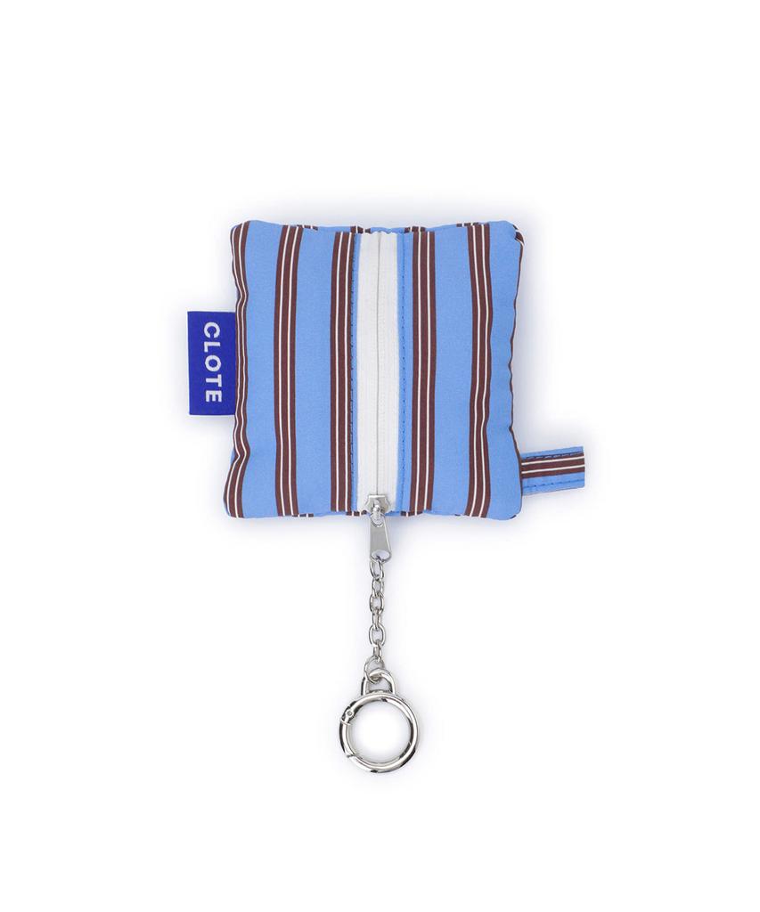 Clote Keyring Pouch - Striped Dark Blue