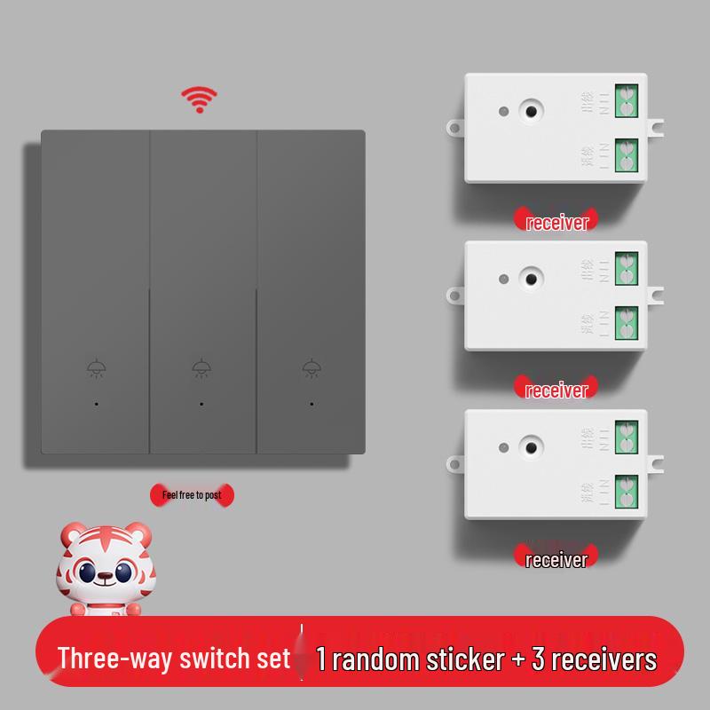 Smart Wireless Double Control Light Switch - No Wiring Needed, 220V Remote Master-Slave System