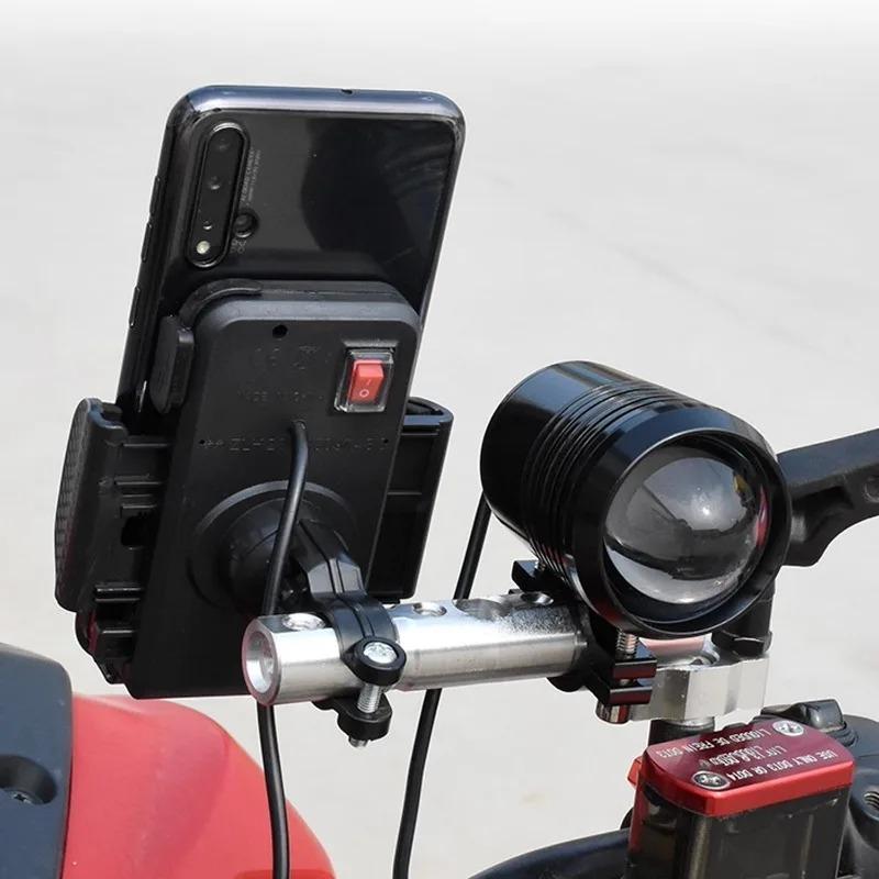 Suporte Extensor Multifuncional de Alumínio para Espelho Retrovisor de Motocicleta, Scooter, ATV, Suporte para Holofote, Suporte para Celular