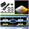 8X Amber+White 2LED Car Front Grille Strobe Bar Warning Hazard Emergency Light