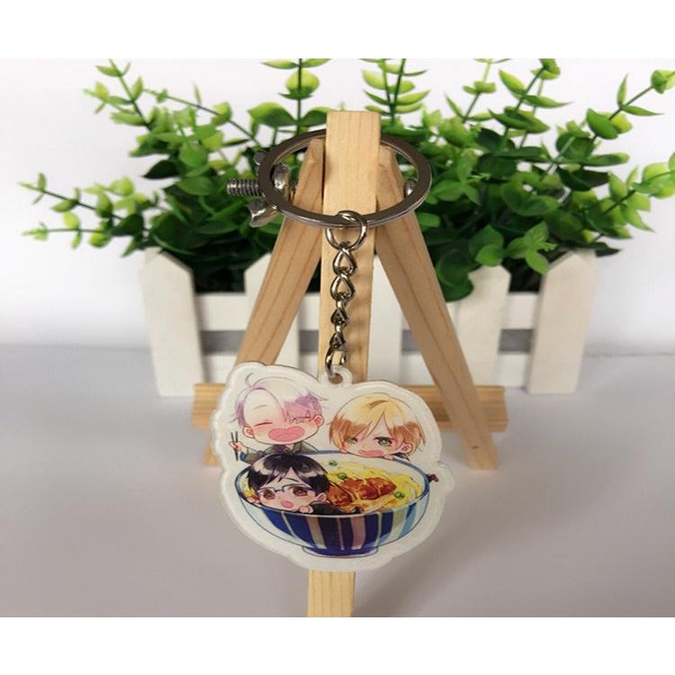 Popular Anime Yuri!! Victor Katsuki Yuri Plisetsky Acrylic Keychain Keyring Gift 100% Brand New High Quality 5cm Ice Skating Theme