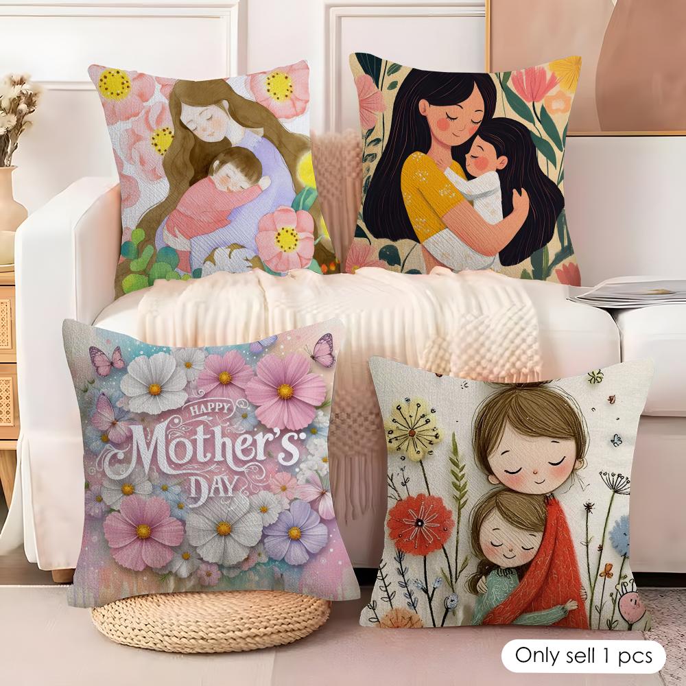 Mother'S Day Cushion Cover Pillowcase Ultra Soft Skin Friendly Fabric Cloud Like Comfort & Concealed Zipper