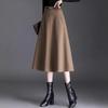 Woolen Skirt Women's Autumn Winter New Style Small Person Control High Waist Slimming Mid-length A-line Skirt
