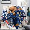1PC France National Football Team Patterned Flannel Blanket Suitable For All Seasons for Home Decor Warmth and Comfort Gifts Holiday Present
