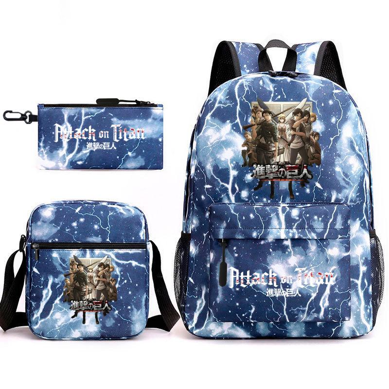 Attack on Titan Teen Anime Rucksack Attack on Titan Schultasche Dreiteiliges Set
