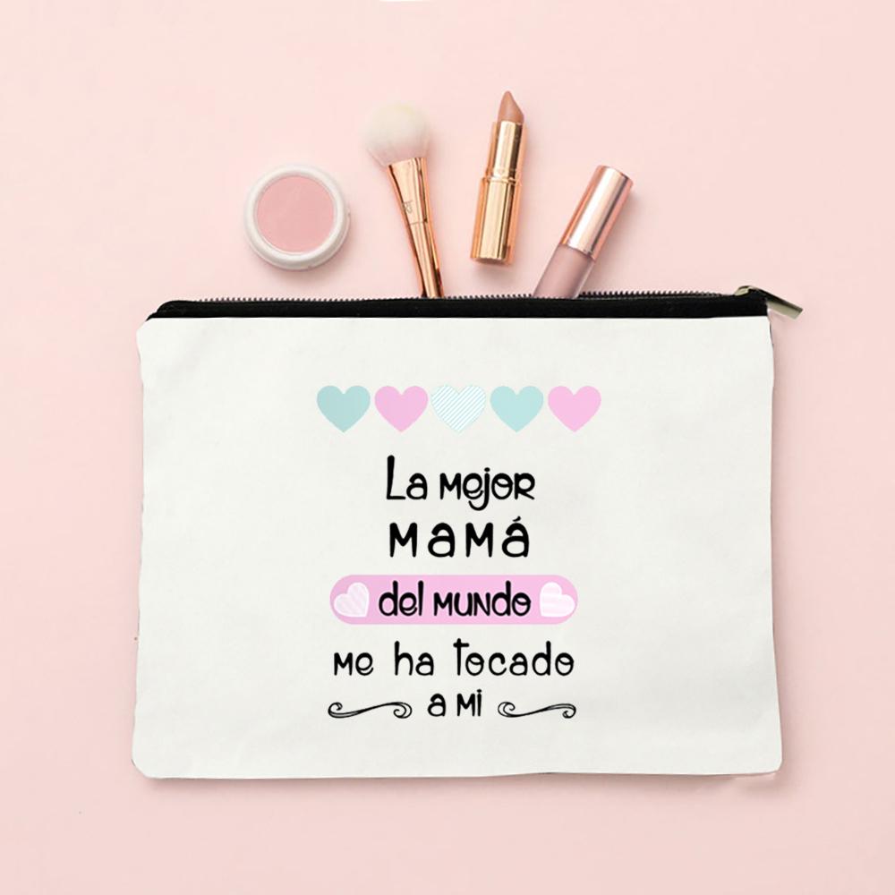 I Have The Best Mom In The World Print Comestic Bag Travel Neceser Toiletries Makeup Bags Mother's Day Birthday Gifts for Mother