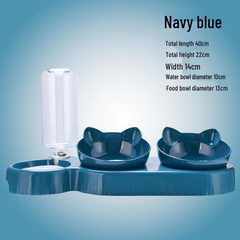 

Dual Cat & Dog Bowl with Slanted Design, Cervical Protection, Automatic Water Dispenser, Anti-Spill Feature, Pet Food Bowl.