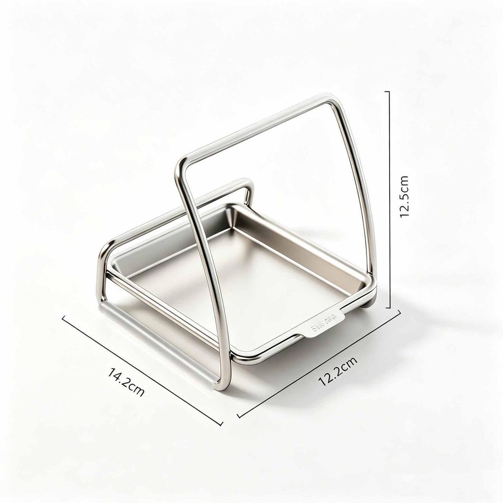 Tagliere a Doppia Fessura e Supporto per Coperchi di Pentole in Acciaio Inossidabile 304 - Scaffale Spessorato da 6 MM per Organizzazione in Cucina