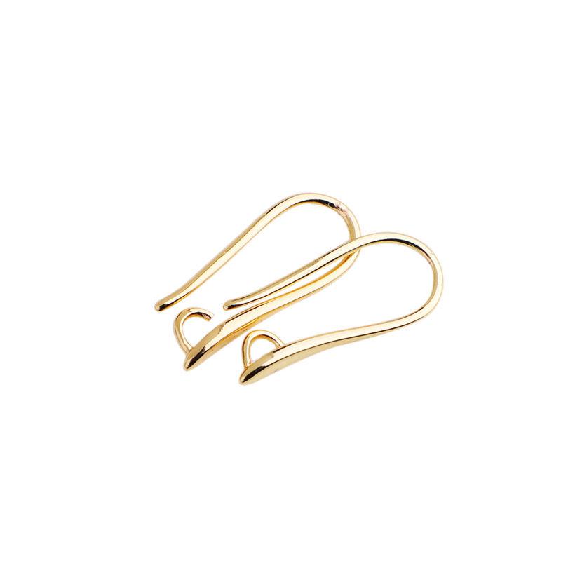 Copper-Plated 14K Gold Leaf-Shaped U-Shaped Earring Hooks for DIY Earrings