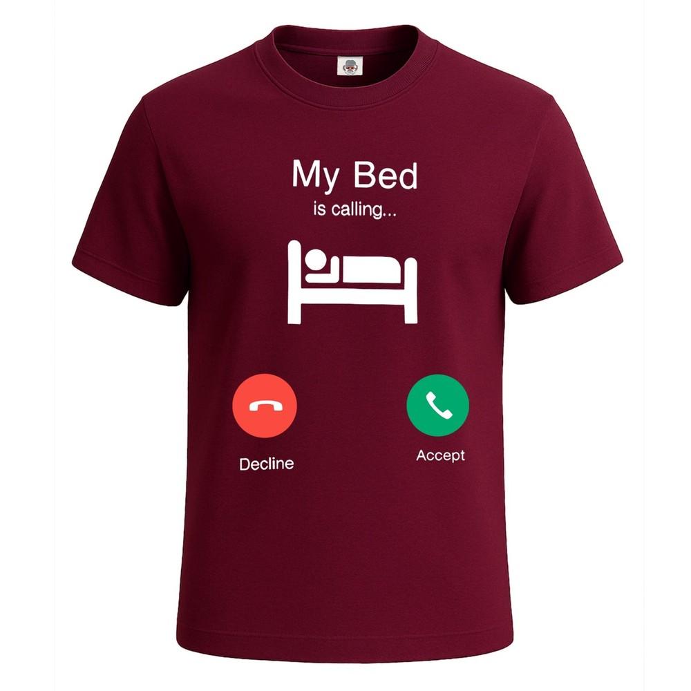 My bed is calling lazy boy graphic funny novelty party mens tshirt tee top 2XL