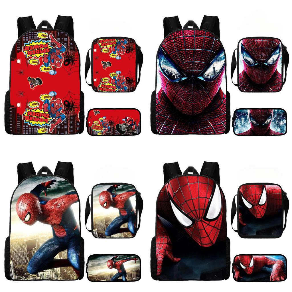 Spiderman Elementary Backpack Oxford Lightweight Durable With Cushioned Straps For Kids