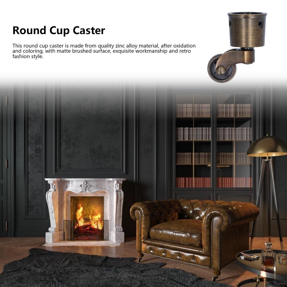 

Zinc Alloy Round Cup Caster Bronze Swivel Caster Cups Stable Furniture Caster Wheels Furniture