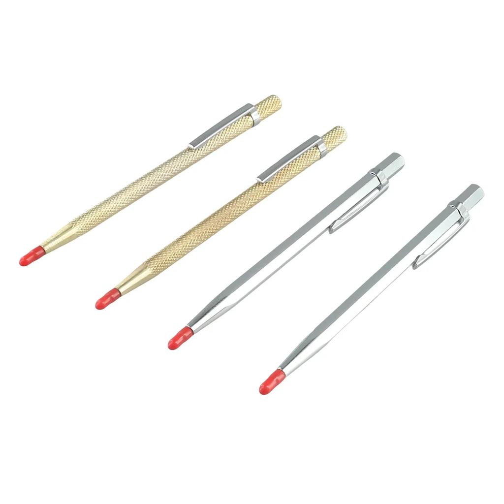 4pcs Scribe Pen Metal Tile Lettering Pen Glass Cutter Carbide Scriber Engraver Glass Knife Scriber For  Tile Cutting