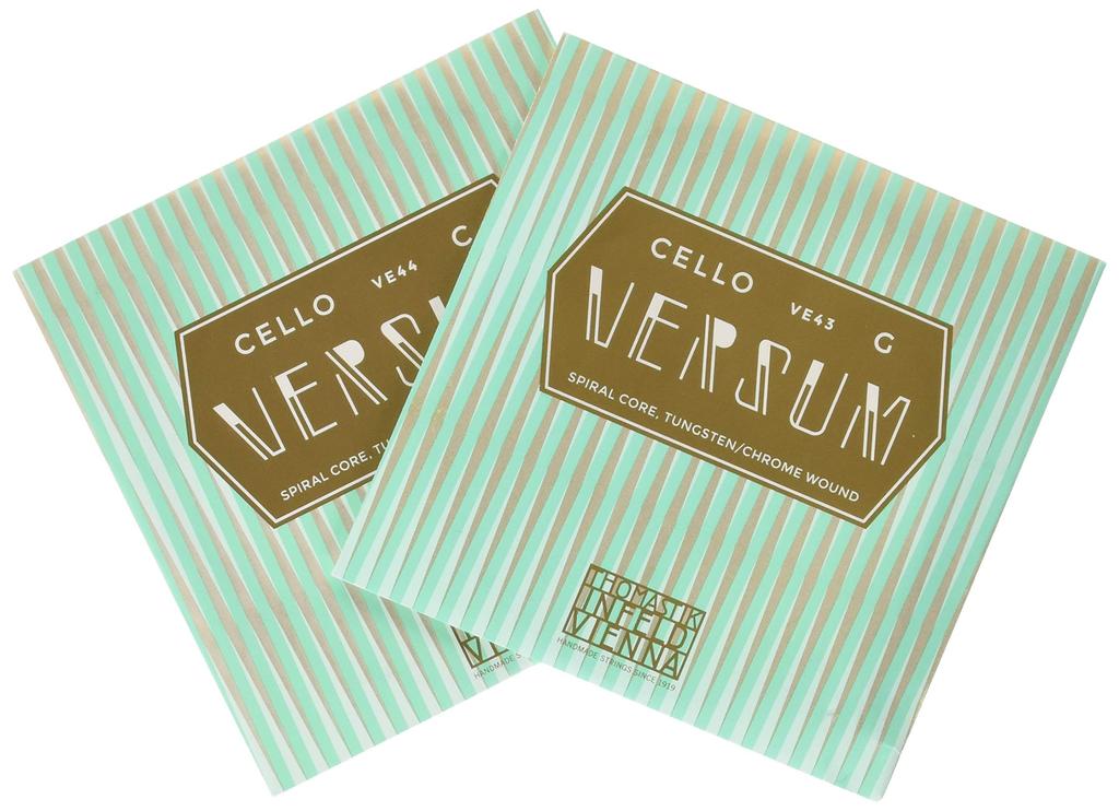VERSUM Cello Strings, G and C String Set, Spiral Core, 44, Tungsten-Chromium Wound, VE4344