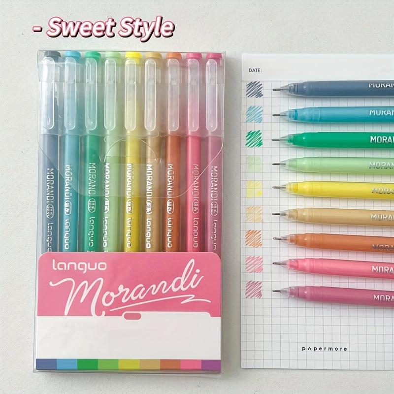 

9pcs Set Morandi Vintage Color Series Journaling Pens, Multi-Color Drawing and Doodling Pens, Refillable Colored Gel Ink Pens Sweet Style 9PCS/Set
