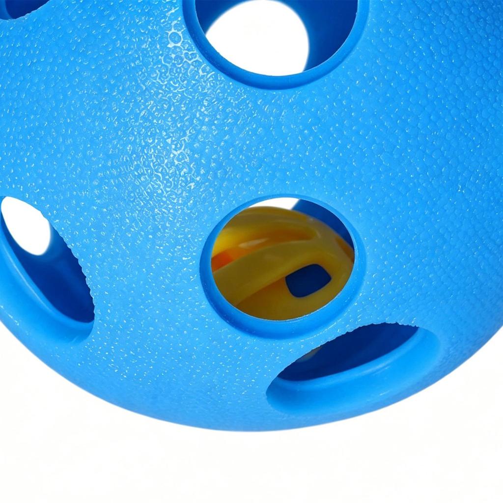 Dog Chew Ball Treat Dispenser Toy Treat Ball Hollow Out Rubber Interactive with Bell Dog Treat Toy Pet Interactive toys