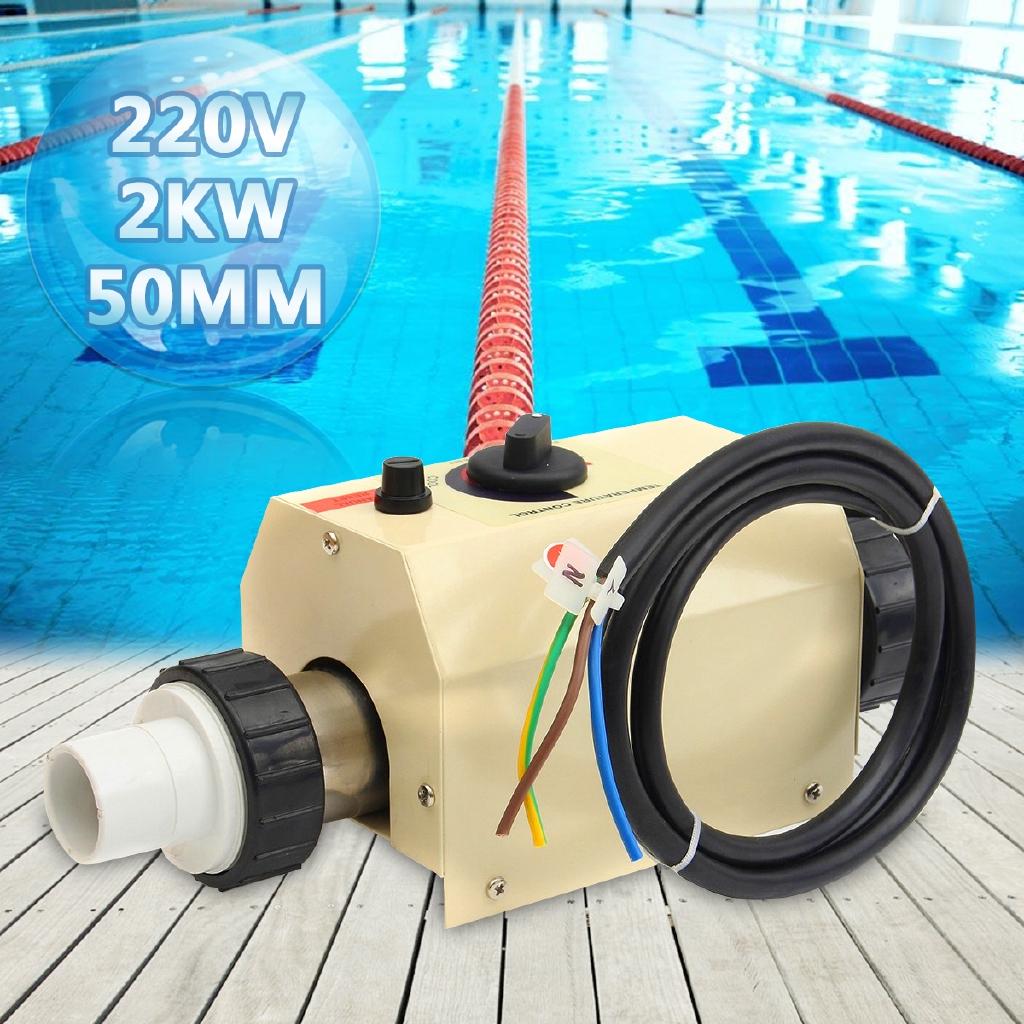 Pool Heat pump 2KW 220V Electric Swimming Pool and SPA Bath Heating Tub Water Heater 220V Swimming Pool Thermostat Accessories
