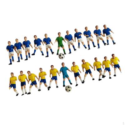22x Miniatur Fußballspieler Figuren Winzige Leute Modell Diorama Charakter für DIY Szene