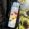 1PC Orange Wild Daisy Flower Cluster 750ml Color Plastic Sports Water Bottle Leakproof Flip Straw Lid For Sports Office Home Use