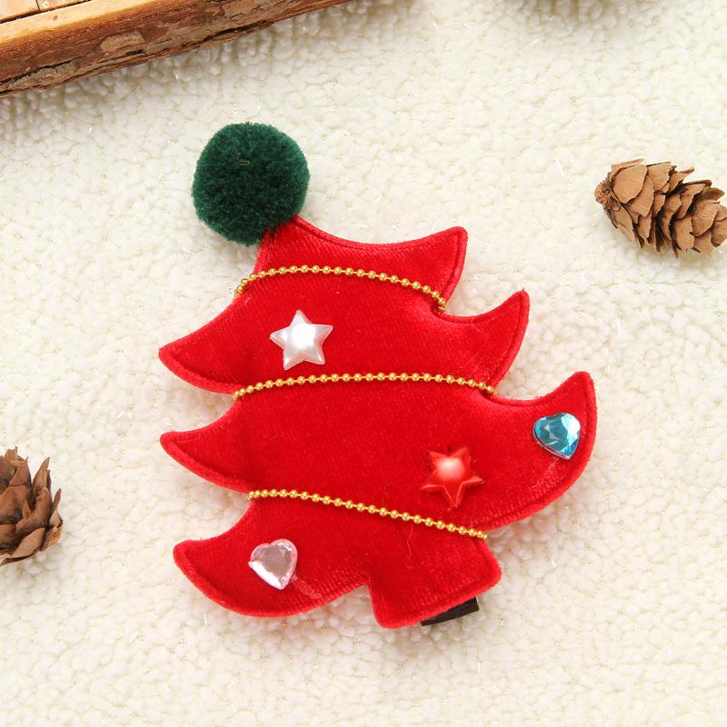 Velvet Tree Christmas Holiday Hairpin Girl Cute Plush Hairpin Children Gift Wholesale