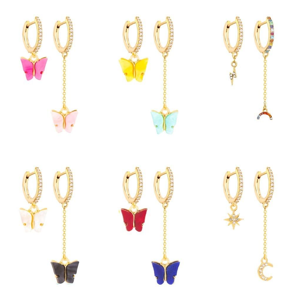 Elegant European And American Asymmetrical Butterfly Earrings Classic Fashion Jewelry