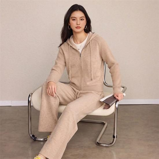 L*P Pure Wool Old Money Style Patchwork Stand Collar Cardigan Sweater Coat
