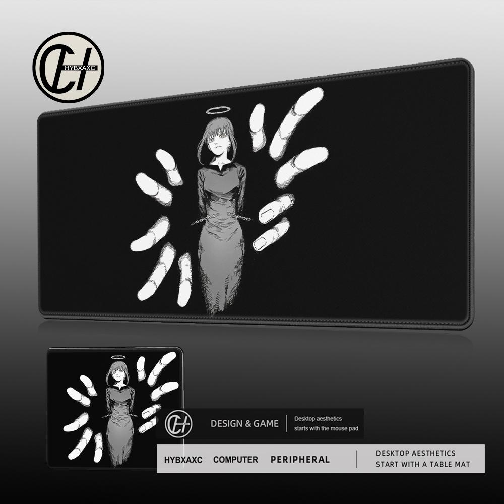 Black And White Anime Girl Mouse Pad Pc Accessories Keyboard Mouse Carpet AntiSlip Gamer Mousepad Makima Large Laptop Desk Mat