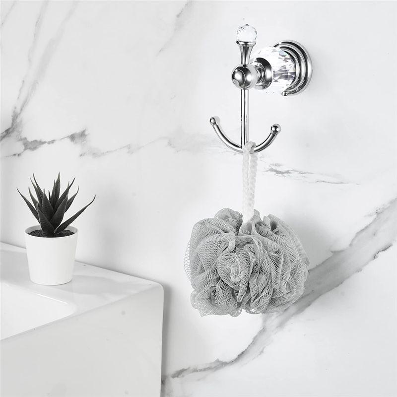 AEE4-Crystal Towel Hook, Robe Hooks, Bathroom Hand Towel Wall Hanger For Clothes Closet Wall Mounted Kitchen