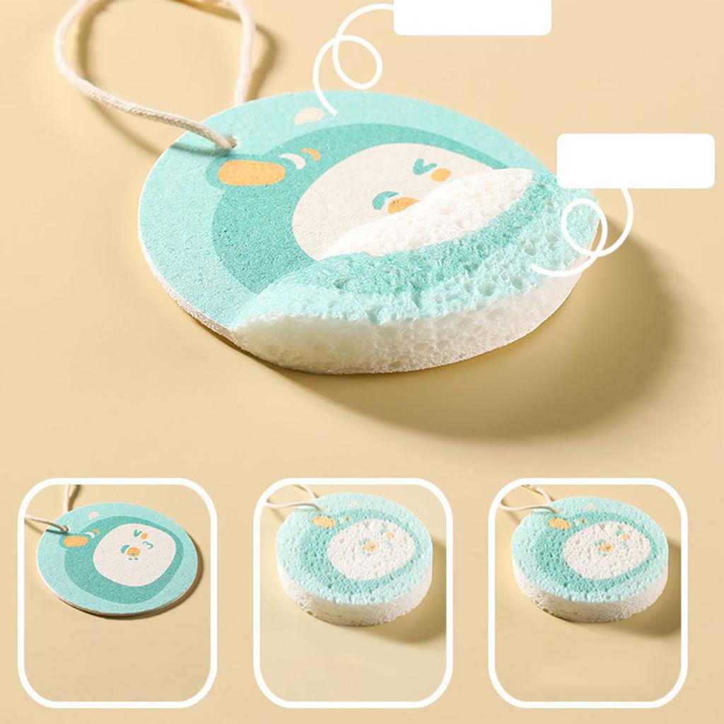 Scrub Sponge Cartoon Wood Pulp Cotton Compressed Absorbent Dishwashing Sponge for Kitchen Pot