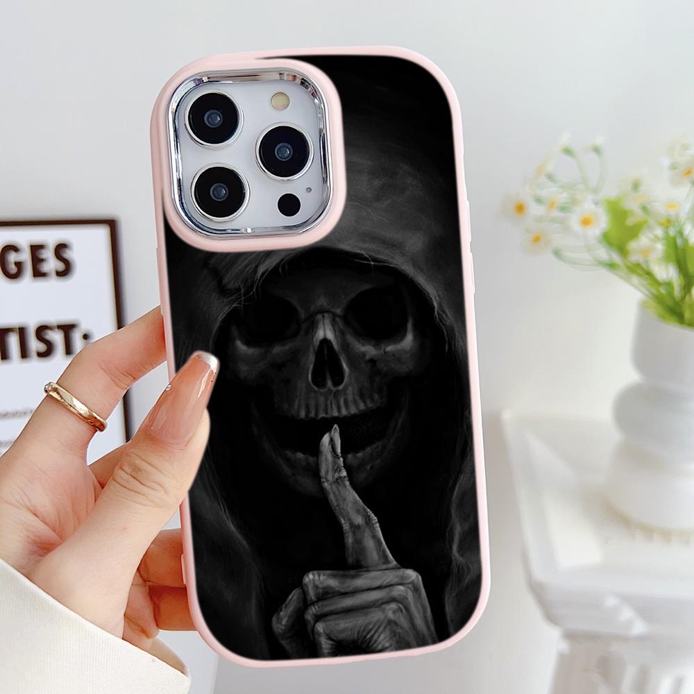 LZ13 Death Prayer Grim Reaper Skull Soft Phone Case for Samsung S24 Ultra S23 Plus A16 A54 A34 A06 Infinix Hot 40 30i Lens Protection Shockproof Cover