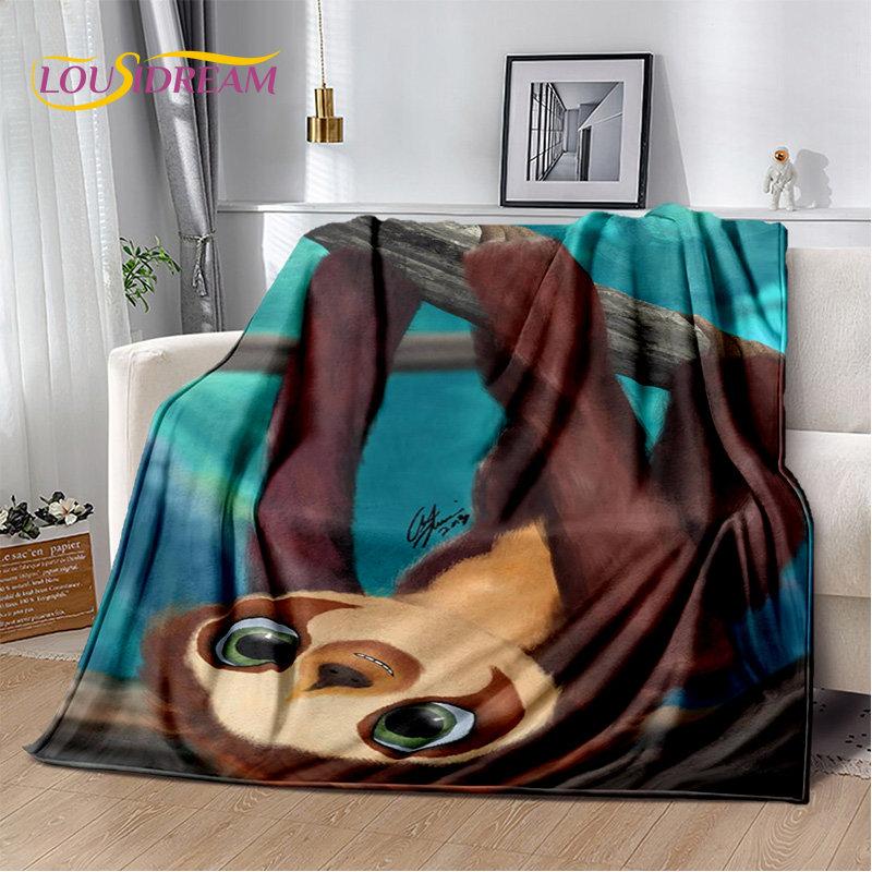 Cute Sloth Series Cartoon Soft Plush Blanket,Flannel Blanket Throw Blanket for Living Room Bedroom Bed Sofa Picnic Cover Kids 3D