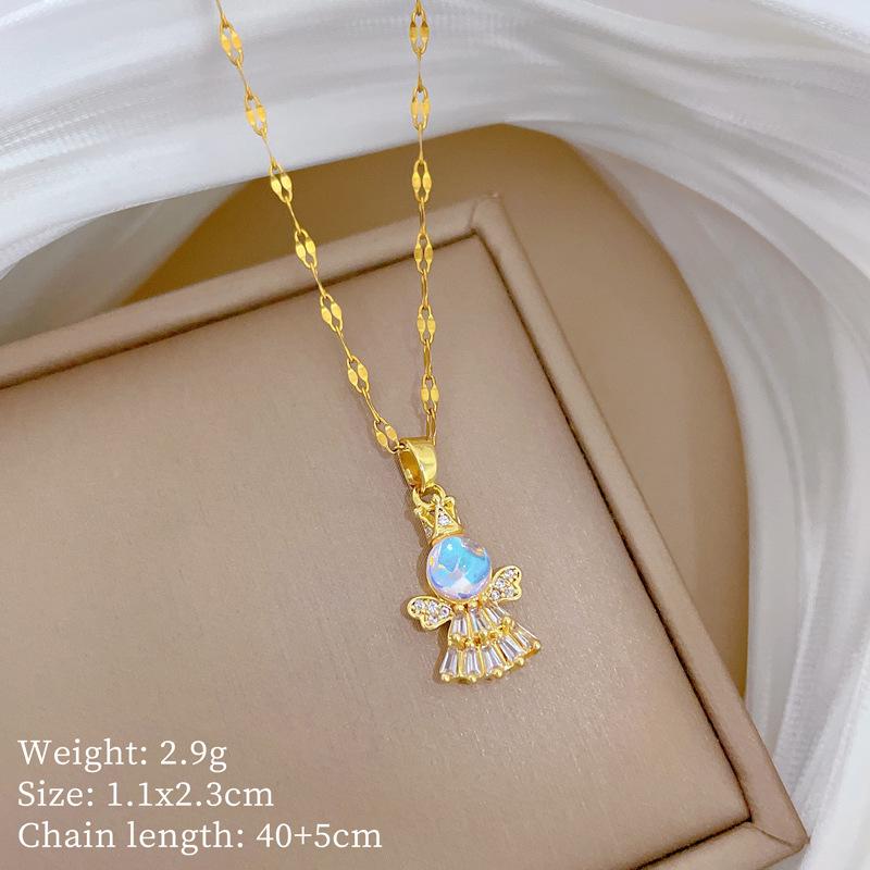 Набор колье и серег  Ангельская Аврора  Легкая роскошь Микро-инкрустация Личность Характер Банкетный набор из серег и колье