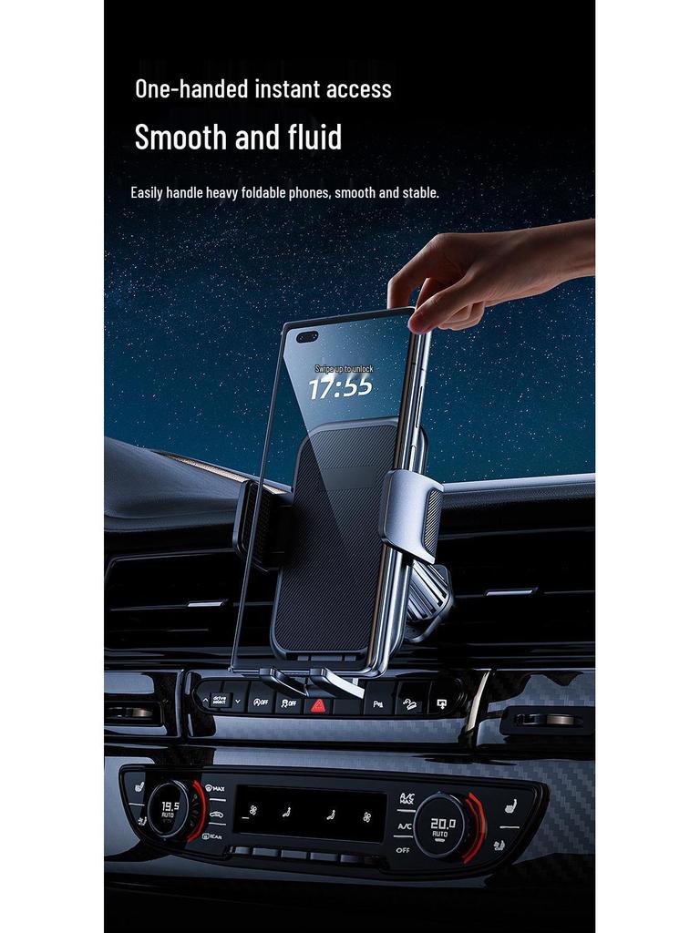 Foldable Self-Locking Car Phone Holder for Huawei, Samsung, Oppo, Honor, etc.