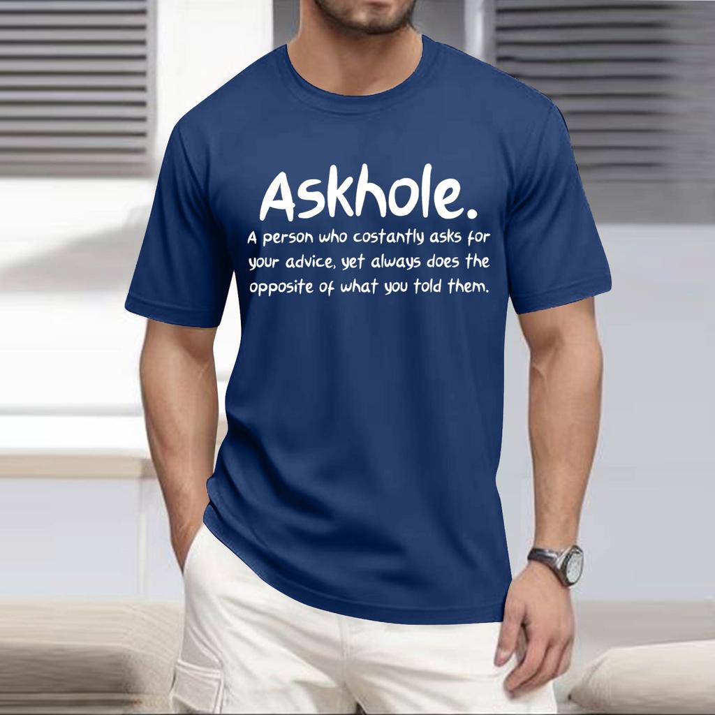 Letné pánske populárne tričko s potlačou, okrúhlym výstrihom a krátkym rukávom