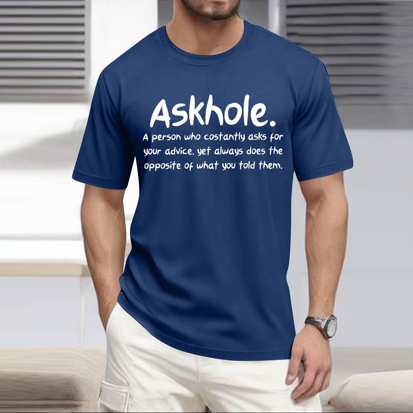 

Популярна літня чоловіча футболка з круглим вирізом і короткими рукавами L синій