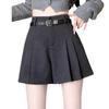 2024 A/W High Waist Woolen Pleated Wide-Leg Shorts - Casual, Versatile, Simple A-Line Design