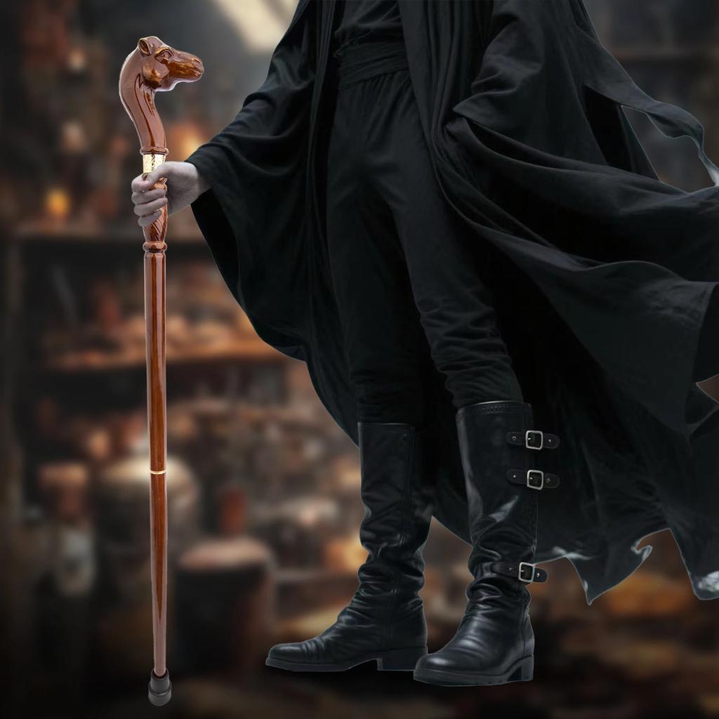 Camel Brown Wooden Fashion Walking Stick Decorative Vampire Cospaly Party Wood Walking Cane Halloween Mace Wand Crosier 94cm