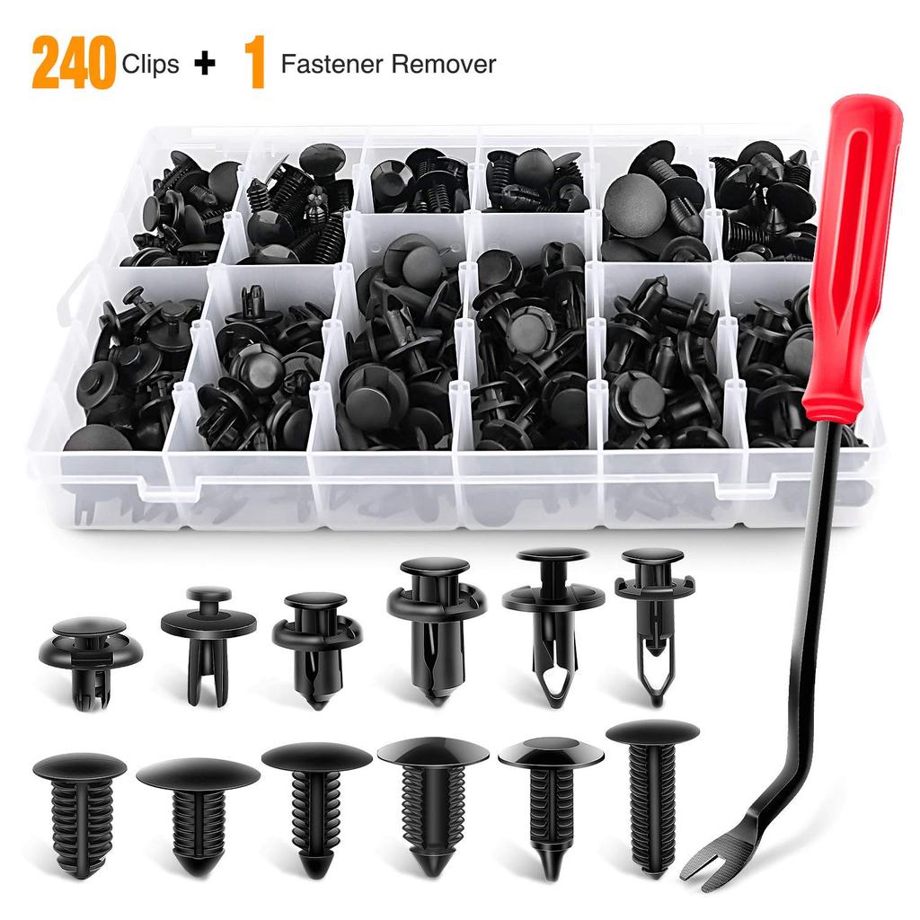 240PCS бампер retainer клипы автомобиль Пластиковые застежки Push Retainer Kit Auto Push Pin Rivets Set – купить по низким ценам в интернет-магазине Joom