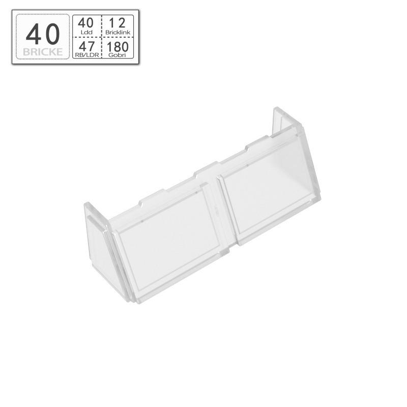 BRICKE 13756 Building Block 2x6x2 Window Frame Glass, Compatible with LEGO Parts MOC Accessories 50g (~30 pcs)