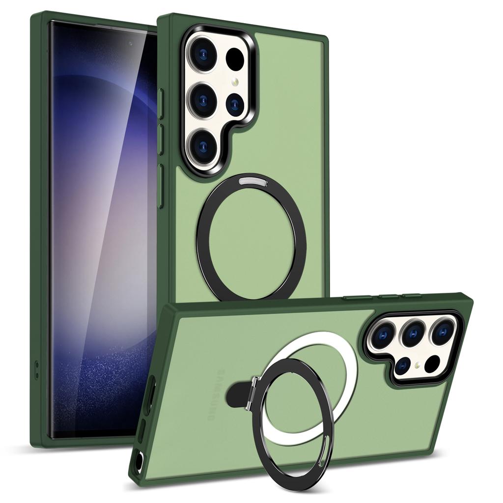 For Samsung Galaxy S23 Ultra Magnetic Case Kickstand PC Phone Cover